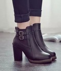 Hình ảnh: Order ankle boots nữ cao gót cổ ngắn mũi tròn, phong cách Âu Mỹ hiện đại