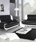 Hình ảnh: Sofa bộ 1 - da trắng đen