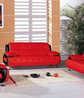 Hình ảnh: Sofa bộ 2 - da đỏ đen