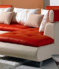 Hình ảnh: Sofa góc 4 - da đỏ trắng