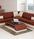 Hình ảnh: Sofa góc 8 - da công nghiệp nâu kem