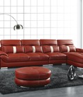 Hình ảnh: Sofa góc 7 - da nâu đỏ