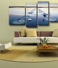 Hình ảnh: Tranh đồng hồ bộ 4 tấm phong cảnh DH405A (kích thước 140x60c