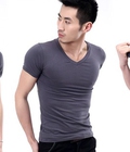Hình ảnh: Chuyên sản xuất áo thun nam body cổ tim cao cấp giá xuất xưởng