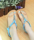 Hình ảnh: Sandals nữ đế bằng, họa tiết chuỗi hạt Bohemian, kiểu dáng trẻ trung