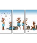 Hình ảnh: Tranh đồng hồ 3 tấm DH310