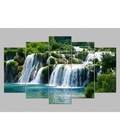 Hình ảnh: Tranh bộ ghép 5 tấm thác nước DH584A (kích thước 200x120cm) 