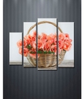 Hình ảnh: Tranh treo tường nghệ thuật giỏ Hồng DH815a (kích thước 95x8