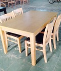 Hình ảnh: Bàn ăn hiện đại, màu tự nhiên, gỗ cao su giá rẻ,cho chung cư