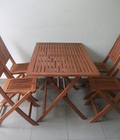 Hình ảnh: Thanh lý bộ bàn ghế xếp cafe cũ, gỗ tự nhiên