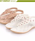 Hình ảnh: Sandal xỏ ngón nữ thời trang, hình hoa nữ tính phong cách Hàn Quốc