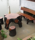 Hình ảnh: Bàn ghế xi măng giả gỗ sân vườn giá rẻ tại Hà Nội
