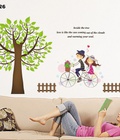 Hình ảnh: Decal dán phòng khách cây xe đạp đôi