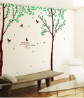 Hình ảnh: Decal dán tường phòng khách cây đôi cực rộng