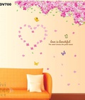 Hình ảnh: Decal dán phòng khách cây anh đào tình yêu nhỏ