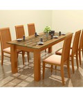 Hình ảnh: Bộ bàn ăn gỗ sồi bọc đệm GBAE04
