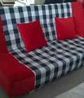 Hình ảnh: Sofa bed đỏ sọc caro