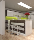 Hình ảnh: Tủ bếp gỗ acrylic vân gỗ màu nâu - Nhà Bếp Xinh 02