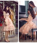 Hình ảnh: Đầm ren hoa nổi xòe nhũ tay lỡ E750