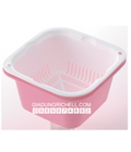 Hình ảnh: Bộ rổ chậu sâu bằng nhựa kháng khuẩn Size L