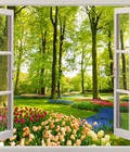 Hình ảnh: Tranh dán tường cửa sổ 3D VT0033
