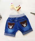 Hình ảnh: Quần short jean bé trai chú gấu