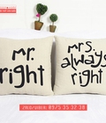 Hình ảnh: Vỏ gối Mr.Right và Mrs.Always Right