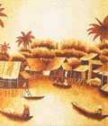 Hình ảnh: tranh gạo Phong Cảnh sông nước
