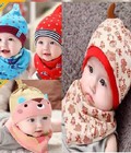Hình ảnh: Bộ mũ kèm khăn yếm, cho bé nhà ta thật là cute luôn ạ giá chỉ 80k