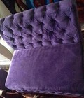 Hình ảnh: Sofa cafe đơn, nệm nhung tím giá rẻ