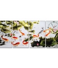 Hình ảnh: ﻿  Tranh bộ treo tường cửu Ngư DH863A (kích thước 120x60cm) 