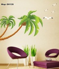 Hình ảnh: Decal dán tường Ovivi cây dừa nghiêng OV135