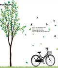 Hình ảnh: Decal dán tường Ovivi Cây Xanh To Xe Đạp OV212