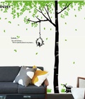 Hình ảnh: Decal dán tường Ovivi Cây xanh tổ chim OV261