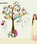 Hình ảnh: Decal dán tường Ovivi Cây hoa nấm hồng OV516