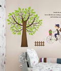 Hình ảnh: Decal dán tường Ovivi Cây xe đạp beside