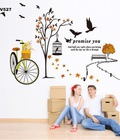 Hình ảnh: Decal dán tường Ovivi cây xe đạp promiss OV527