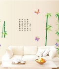 Hình ảnh: Decal dán tường Ovivi khóm trúc nhỏ bài thơ OV622