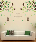 Hình ảnh: Decal dán tường Ovivi cành cây lồng chim đôi OV624