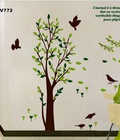 Hình ảnh: Decal dán tường Ovivi cây nhỏ đàn chim non OV772