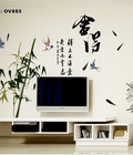 Hình ảnh: Decal dán tường Ovivi khóm trúc phong thủy bài thơ OV885