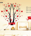 Hình ảnh: Decal dán tường Ovivi cây trái tim thần tình yêu OV898
