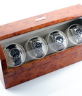 Hình ảnh: Hộp lắc đồng hồ cơ Heiden Quad Watch Winder, gỗ vàng, 4 chiếc