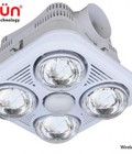Hình ảnh: Đèn sưởi nhà tắm BRAUN loại 4 bóng âm trần BU04R có điều khiển