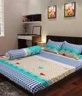 Hình ảnh: Ga trơn + 2 gối cây tim xanh