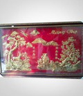 Hình ảnh: Tranh mừng thọ ông bà bằng đồng nền nhung đỏ 90cm.