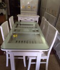 Hình ảnh: bàn ăn sơn trắng 160x80x75