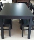 Hình ảnh: bộ bàn ăn  gỗ cao su 160x90x75 + 6 ghế