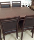 Hình ảnh: bàn ăn chất liệu gỗ cao su 160x90x75 + 6 ghế