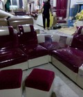 Hình ảnh: sofa góc 2m1 x 1m6 + 2 đôn nỉ da